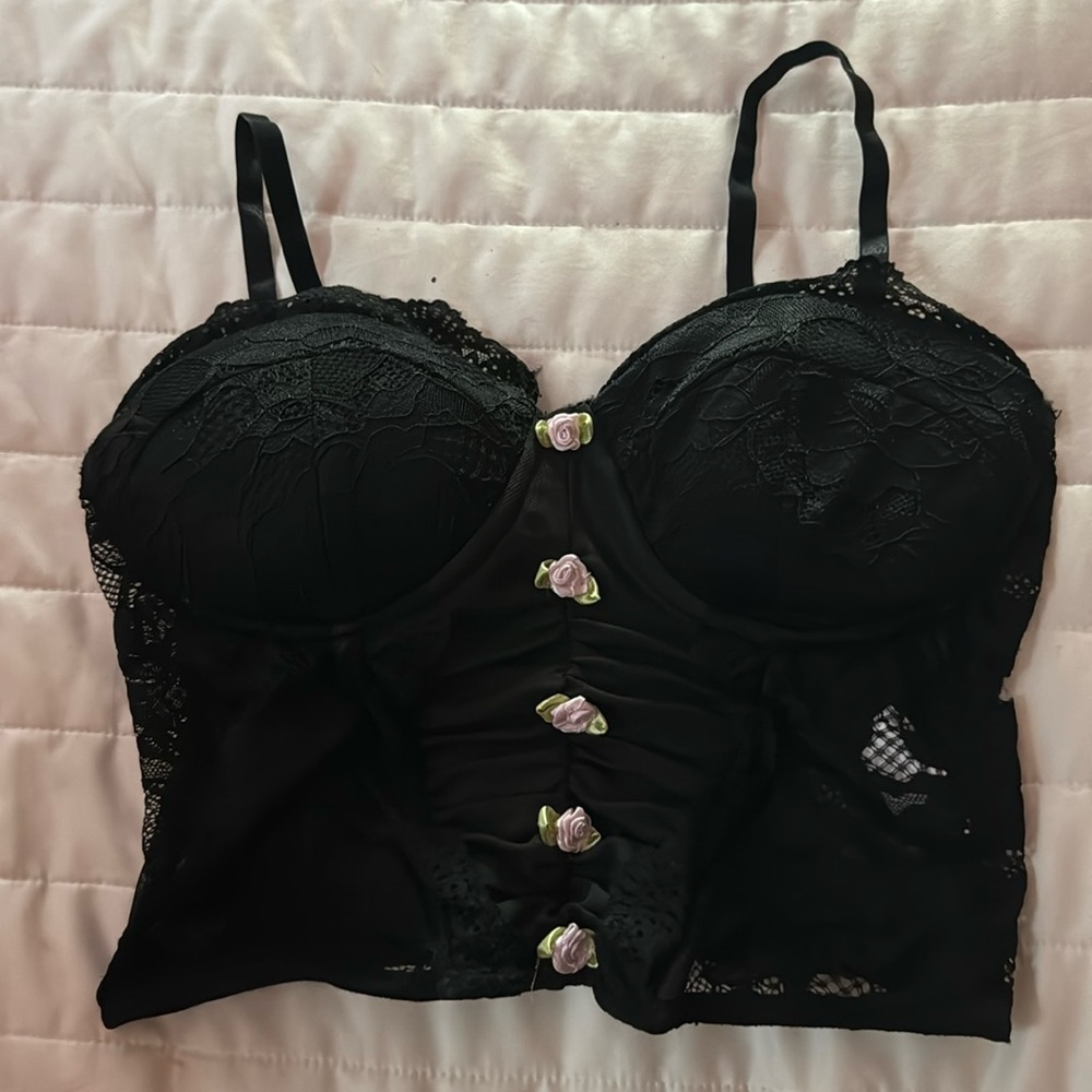 Black corset shirt w